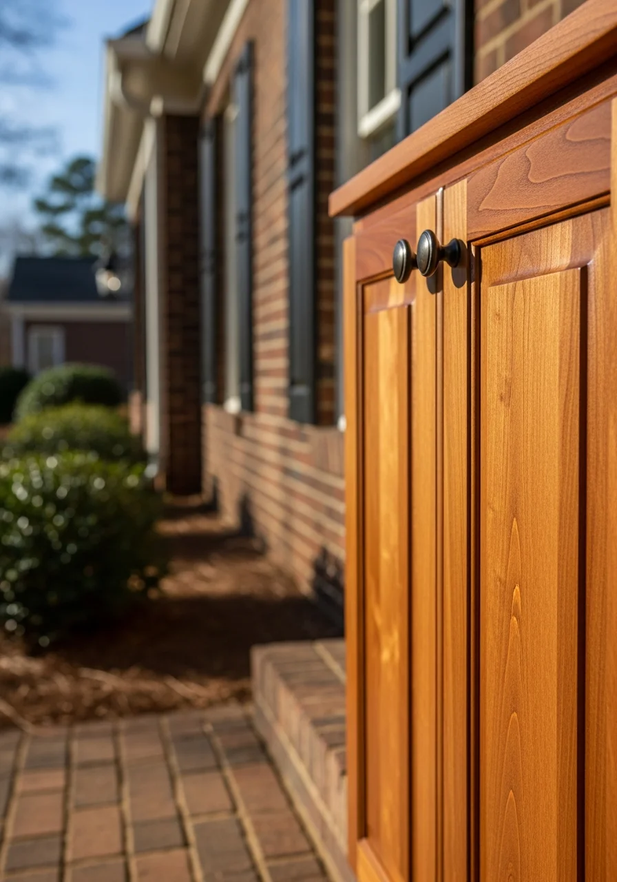 Close-up of quality workmanship on a Marietta residential property entrance.
